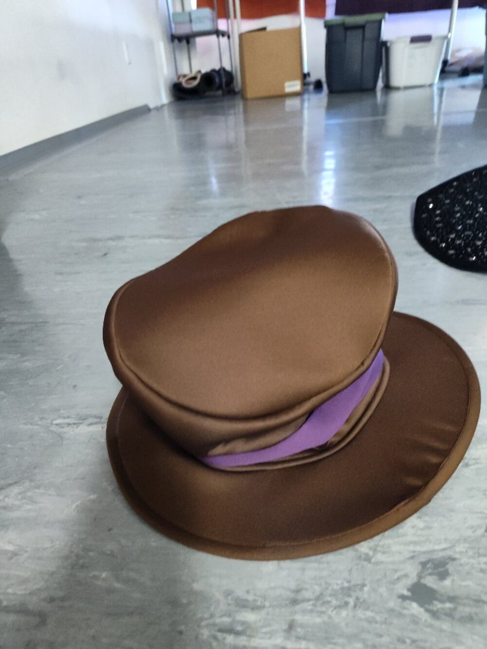 Wonka Brown Top Hat with Purple Band